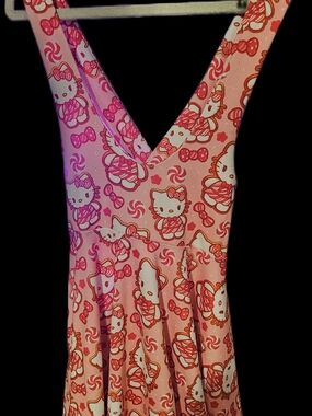 Hello Kitty Pink Patterned Twirl Dress By 3 Fancy Feathers